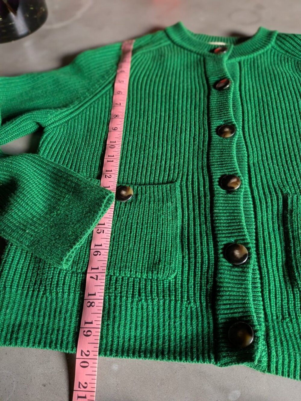 Sézane Madeline Cardigan | Green - Picture 12 of 16